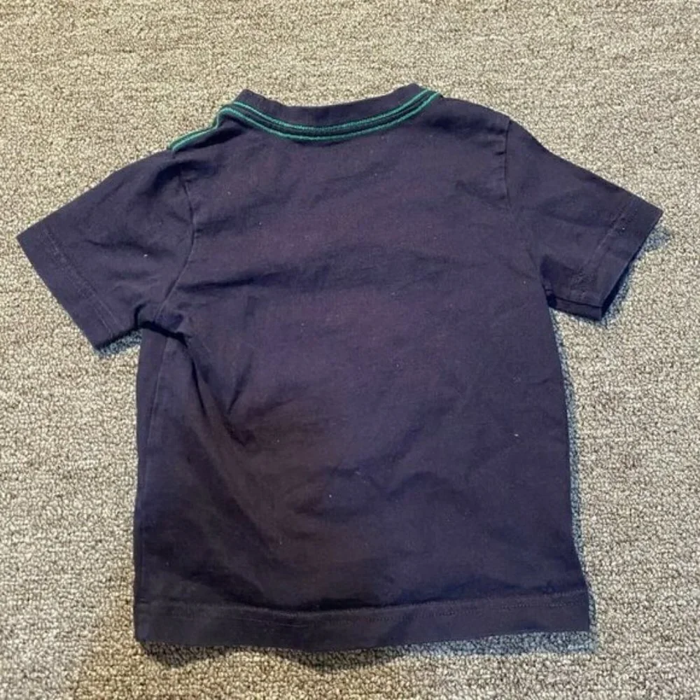 GYMBOREE Nautical Short Sleeve Anchor Plaid Tee Shirt 6-12 Months